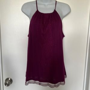 White House Black market sleeveless top with lace accent